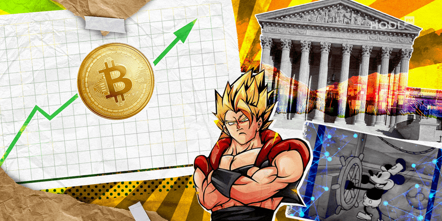 4 2 Bitcoin's Strong Start, 75% Surge in Meme Coin, AI in Courts, and Mickey Mouse's NFT Adventure