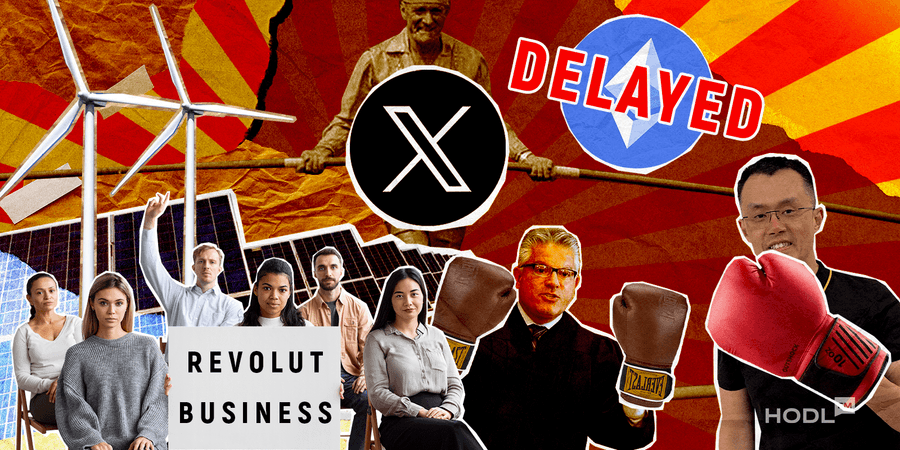 Binance Settles 1 2 Twitter's EU Tiff, Neobank's Pause, Legal Showdowns, ETFs Refill, and Shake-ups