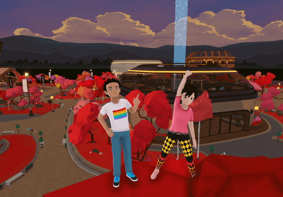 Decentraland Genesis Plaza at evening How to Create a Metaverse Avatar
