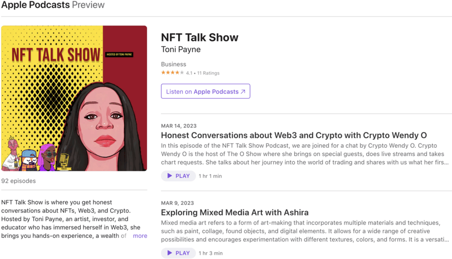 Screenshot 2023 11 30 at 15.35.06 1024x588 1 Top 10 NFT Podcasts for Beginners Screenshot 2023 11 30 at 15.35.06 1024x588 1 Top 10 NFT Podcasts for Beginners