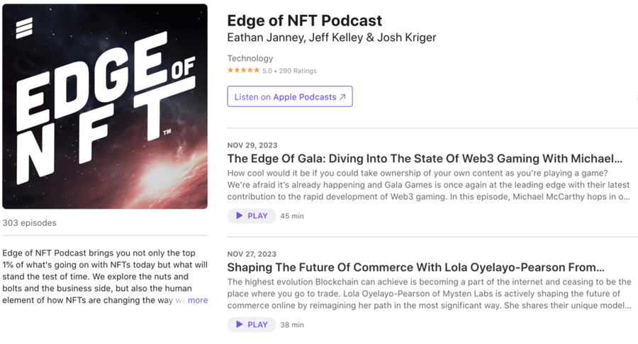 Screenshot 2023 11 30 at 17.54.44 1024x553 1 Top 10 NFT Podcasts for Beginners Screenshot 2023 11 30 at 17.54.44 1024x553 1 Top 10 NFT Podcasts for Beginners