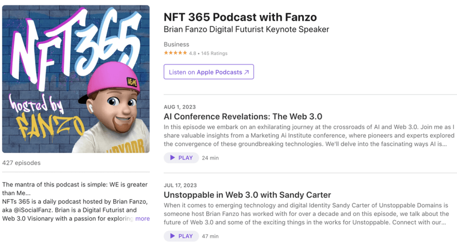Screenshot 2023 11 30 at 17.55.57 1024x544 1 Top 10 NFT Podcasts for Beginners Screenshot 2023 11 30 at 17.55.57 1024x544 1 Top 10 NFT Podcasts for Beginners