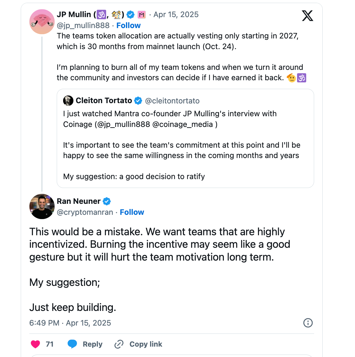Screenshot 2025 04 16 at 17.07.59 Mantra CEO Proposes Token Burn After $5.5B OM Crash https://x.com/jp_mullin888/status/1912138867056279875