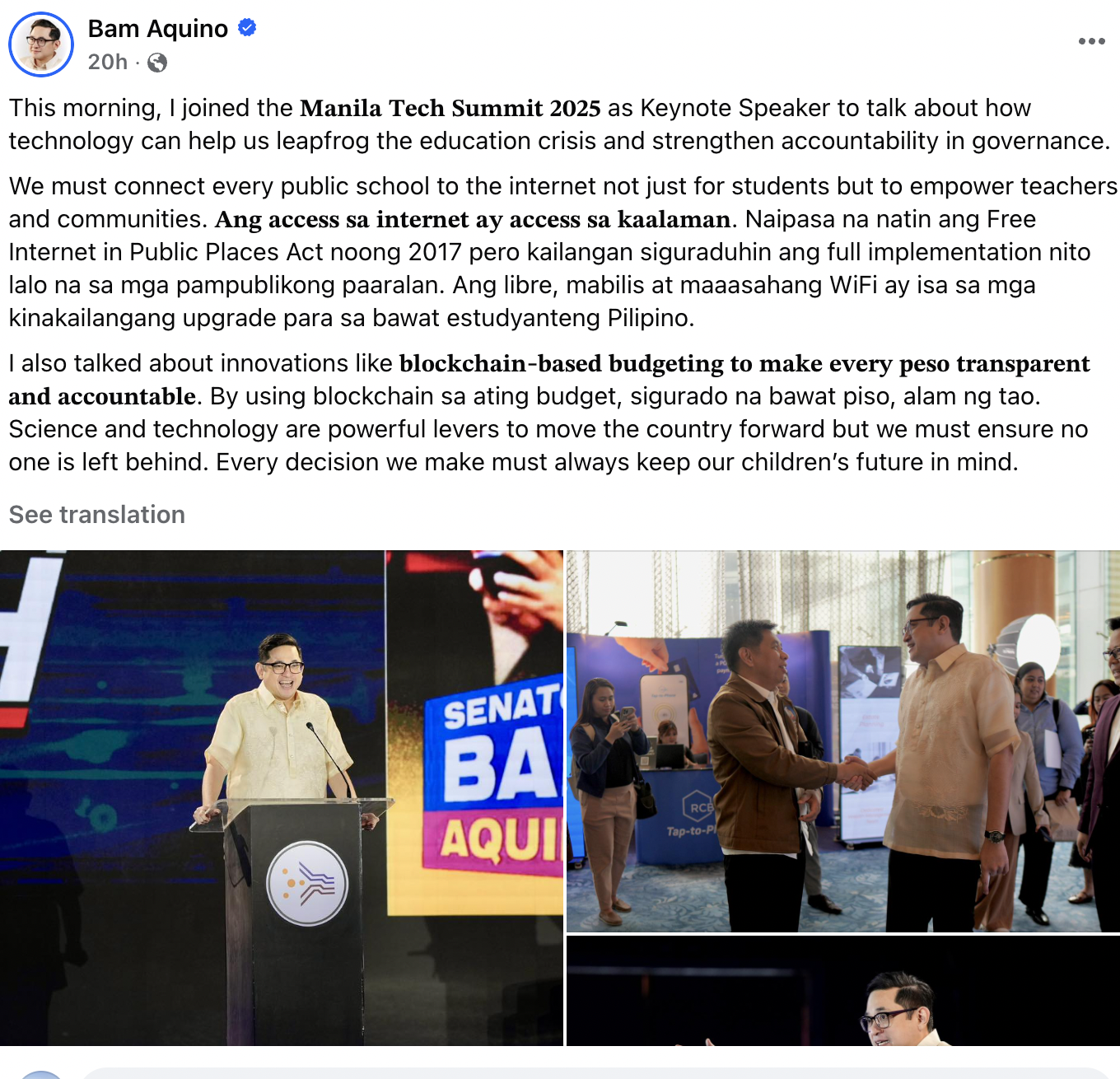 Screenshot 2025 08 28 at 14.12.59 Philippine Senator Plans to Put National Budget on Blockchain for Greater Transparency Aquino added that if this goes through, the Philippines could be the first country to have its entire budget on the blockchain