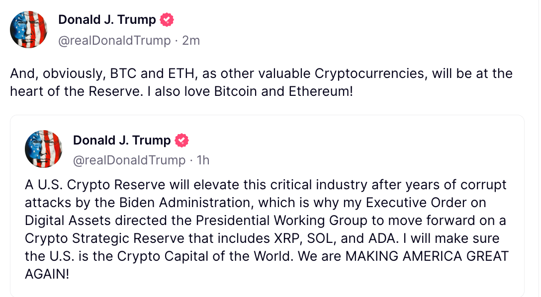 btc reserve trump Trump Expands U.S. Crypto Reserve to Include BTC, ETH, SOL, XRP, and ADA btc reserve trump Trump Expands U.S. Crypto Reserve to Include BTC, ETH, SOL, XRP, and ADA