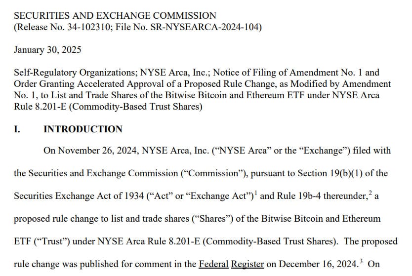 sec approval SEC Fast-Tracks Approval of Bitwise's Bitcoin-Ethereum ETF sec approval SEC Fast-Tracks Approval of Bitwise's Bitcoin-Ethereum ETF