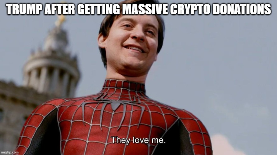 spider man Donald Trump Says Fourth NFT Collection Is Coming Even As Crypto Donations Keep Coming spider man Donald Trump Says Fourth NFT Collection Is Coming Even As Crypto Donations Keep Coming