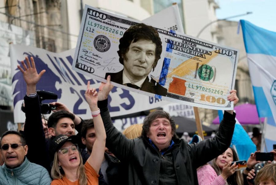 us dollar usd argentina president javier milei brics peso Argentina's Bitcoin Revolution, Solana's Surge, Legal Drama, and MidJourney's V6