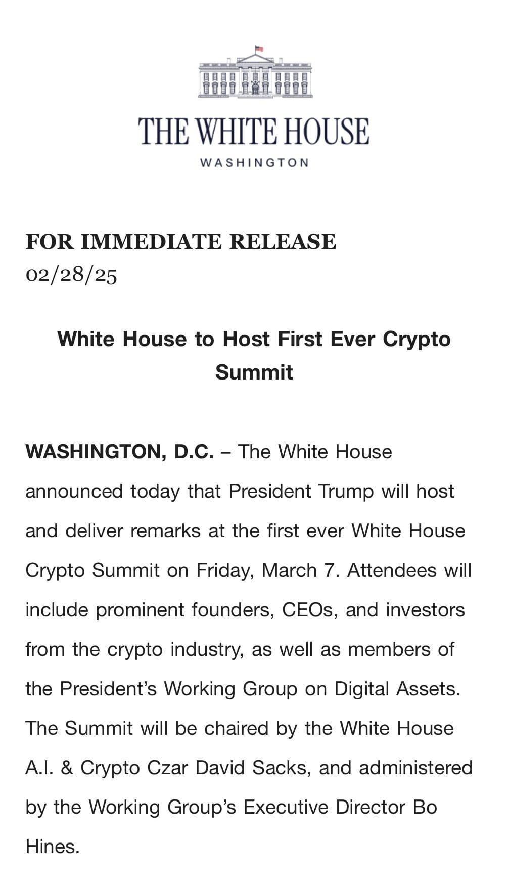 white house Trump’s First White House Crypto Summit: What to Expect white house Trump’s First White House Crypto Summit: What to Expect